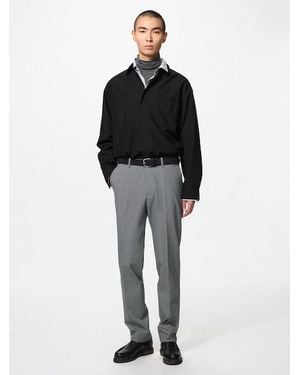 Uniqlo Smart 2-Way Stretch Trousers (Glen Checked) - Black