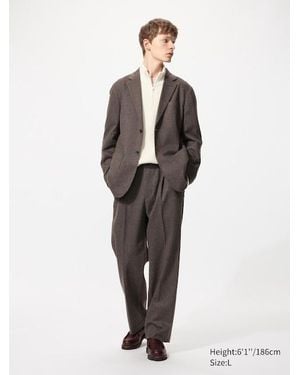 Uniqlo Pantaloni Con Piega Ampi Jersey Soft Con Motivo - Multicolore