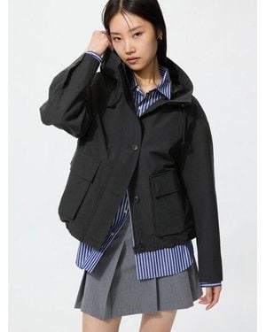 Uniqlo Utility Cotton Blend Parka - Black