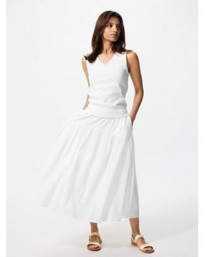 Uniqlo Falda Nailon Fruncida - Blanco