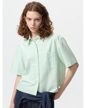 Uniqlo Oxford Boxy Shirt (Striped) - Green