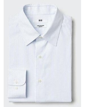 Uniqlo Super Non-Iron Slim Fit Shirt (Regular Collar, Stripe) - Blue