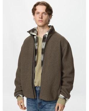 Uniqlo Windproof Fleece Jacket - Brown