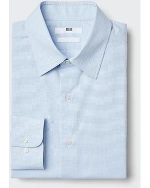 Uniqlo Super Non-Iron Slim Fit Shirt (Regular Collar, Check) - Blue