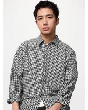 Uniqlo Broadcloth Regular Fit Shirt (Regular Collar, Checked) - Grey