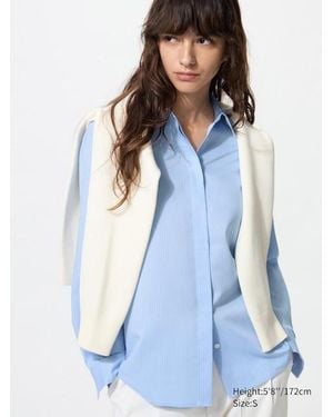 Uniqlo Rayon Blouse (Striped) - Blue