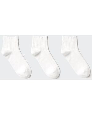 Uniqlo Calcetines Tobilleros (3 Pares) - Blanco