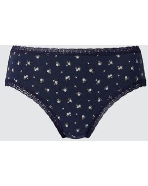 Uniqlo Bikini Briefs (Flowers) - Blue