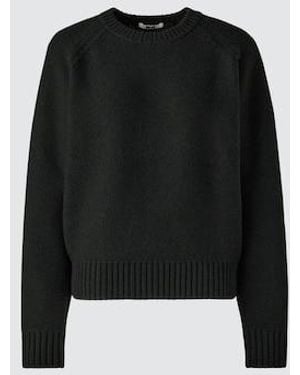 Uniqlo 100% Lambswool Crew Neck Jumper - Black