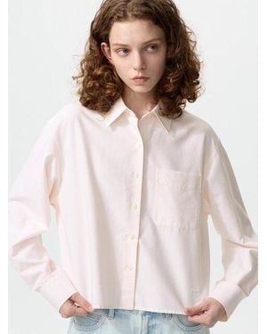 Uniqlo Oxford Boxy Shirt (Striped) - White