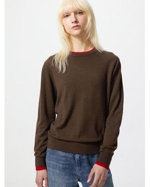 Uniqlo 100% Merino Crew Neck Jumper - Brown