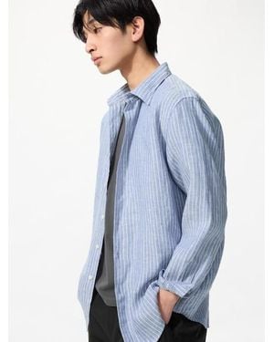 Uniqlo 100% Premium Linen Shirt - Blue