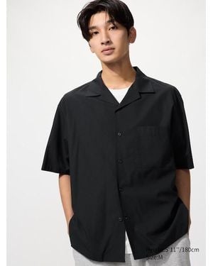 Uniqlo Open Collar Shirt (Short Sleeve) - Black