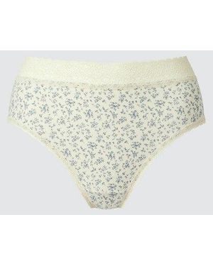 Uniqlo Briefs (High Rise, Flowers) - White