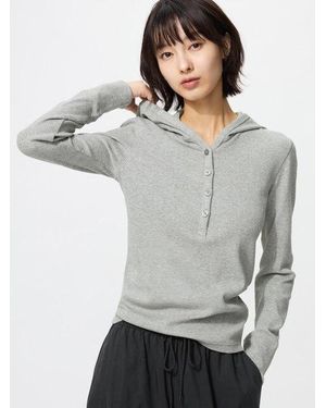 Uniqlo Hoodie T-Shirt (Long Sleeve) - Grey