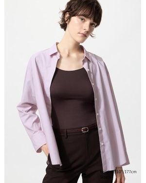 Uniqlo Maglia Termica Heattech Scollo Tondo - Viola