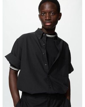 Uniqlo Oxford Oversized Shirt (Short Sleeve) - Black