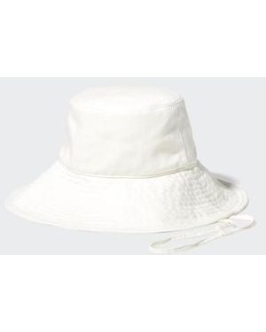 Uniqlo Uv Protection Cotton Linen Wide Brim Hat - White