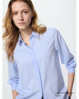 Uniqlo Rayon Blouse (Striped) - Blue