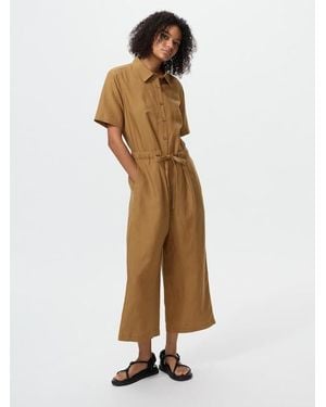 Uniqlo Linen Blend Jumpsuit - White