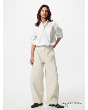 Uniqlo Jersey Barrel Leg Trousers (Shorter) - Natural