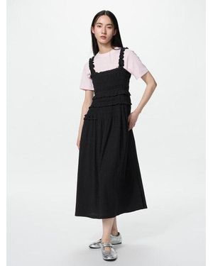 Uniqlo Shirring Dress (Sleeveless) - White