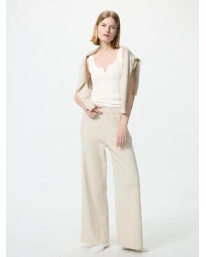 Uniqlo Washable Knit Trousers (Smooth, Longer) - White