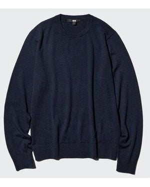 Uniqlo 100% Merino Crew Neck Jumper - Blue