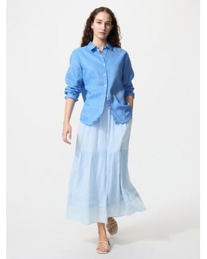 Uniqlo Tiered Maxi Skirt - Blue