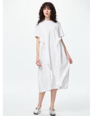 Uniqlo Frill T-Shirt Dress (Short Sleeve) - White