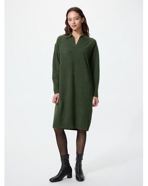 Uniqlo Soufflé Yarn Knitted Dress - Green