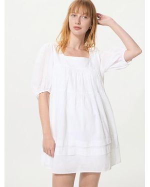 Uniqlo Cotton Dobby Mini Dress (Short Sleeve) - White