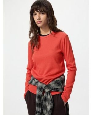 Uniqlo Soft Ribbed T-Shirt (Long Sleeve) - Red