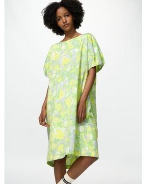 Uniqlo Relaxed Dress (Short Sleeve, Floral) - Green