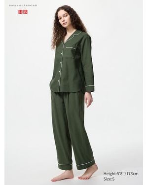 Uniqlo Flannel Pyjamas (Long Sleeve) - Green