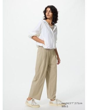 Uniqlo Ultra Stretch Uv Protection Active Wide Trousers - Natural