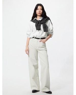 Uniqlo High Rise Wide Jeans (Longer) - White