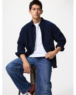 Uniqlo Flannel Shirt (Regular Collar) - Blue