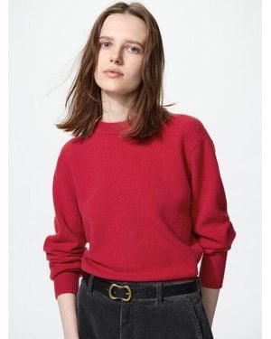 Uniqlo 100 Lammwolle Pullover (Rundhals) - Rot