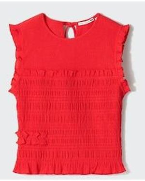 Uniqlo Shirring T-Shirt (Sleeveless) - Red