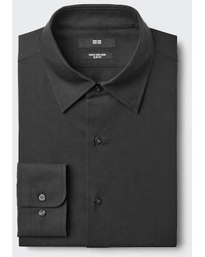 Uniqlo Super Non-Iron Slim Fit Shirt (Regular Collar) - Black