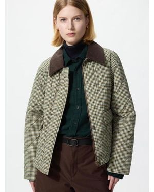 Uniqlo Chaqueta Corta Acolchada Estampada - Verde