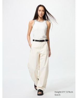 Uniqlo Pantaloni Jersey Ampi Affusolati (Misura Lunga) - Bianco