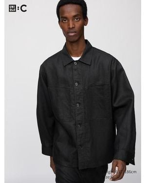 Uniqlo 100% Premium Linen Shirt Jacket - Black