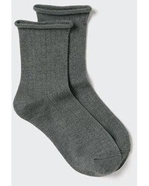 Uniqlo Heattech Socks (Ribbed Cuff Roll) - Grey