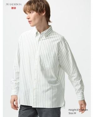 Uniqlo Oxford Oversized Shirt (Striped) - White