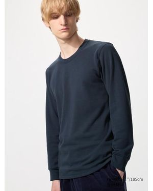 Uniqlo Heattech Ultracálido Camiseta Térmica Cuello Redondo - Azul