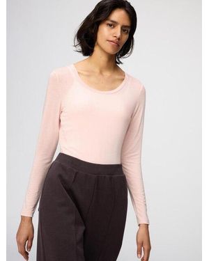 Uniqlo Heattech Extra Warm Cashmere Blend Scoop Neck T-Shirt (Long Sleeve) - Pink