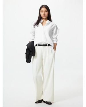 Uniqlo Smart Pleated Wide Trousers - White