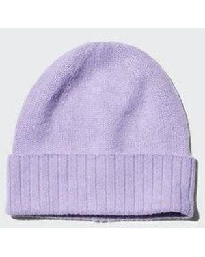 Uniqlo 100% Cashmere Knit Beanie - Purple